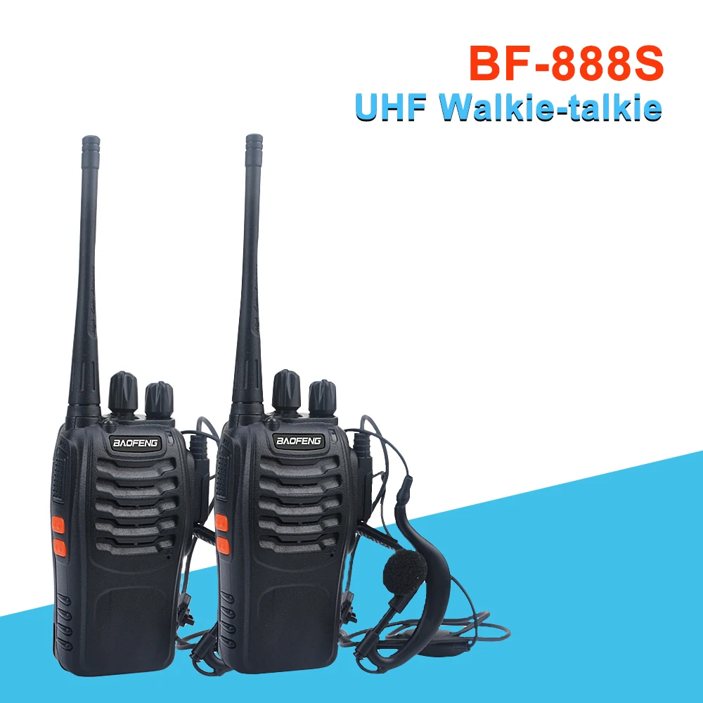 Lot de 2 pièces. Livraison gratuite. Radio amateur Baofeng BF-888S UHF avec fonction VOX, 888S, 400–470 MHz, 16 canaux, avec oreillette