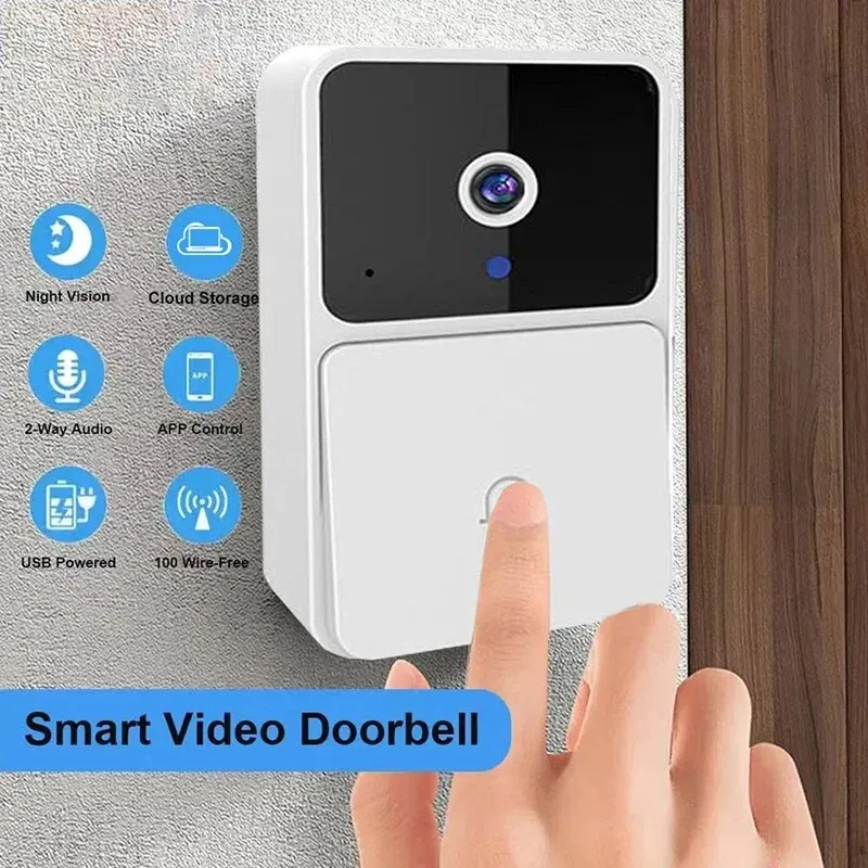 Sonnette vidéo WiFi sans fil pour la sécurité domestique - Caméra HD, vision nocturne, interphone bidirectionnel et fonction de modification de la voix